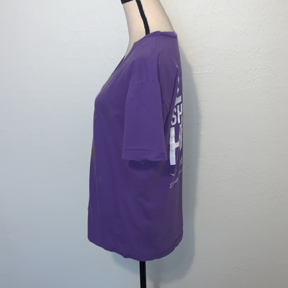 American Apparel Purple Alpha Chi Omega Domestic Violence Awareness Tee Large - Picture 2 of 12